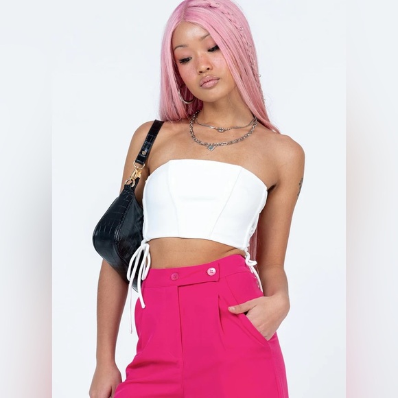 PRINCESS POLLY MYLOR STRAPLESS TOP WHITE - Picture 4 of 12